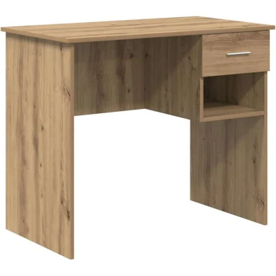 Image of vidaXL Desk with Storage Artisan Oak 90x49.5x75 cm Engineered wood