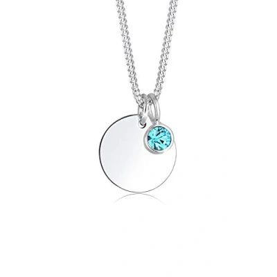 Image of Elli Necklace Birthstone March Crystals 925 Sterling Silver