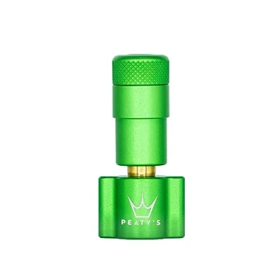 Image of Peaty&#039;s CO2 Tyre Inflator Head Only Unique Compact Straight Line Design for Maximum Airflow &amp; Rapid Inflation, Presta Valve Compatible Bike Tire Pump Mountain, Road Gravel Bikes Emerald