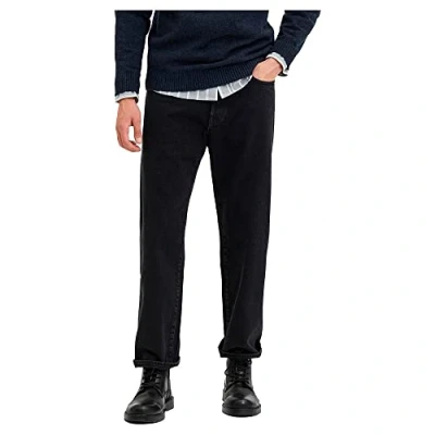 Image of SELECTED HOMME Men&#039;s Slhloose Kobe 24301 Jeans W Noos, Black Denim, 33 W/32 L