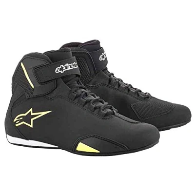 Image of Alpinestars Men&#039;s Sektor Mid Calf Boot, Black Yellow, 8 UK