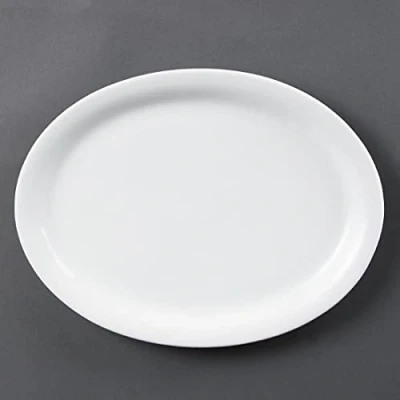 Image of Olympia White Ware Oval Platters 295mm Porcelain Serving Freezer Safe 6pc