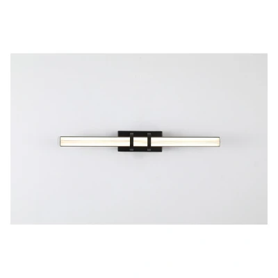 Image of Parma LED Wall Lamp, Matt Black Metal &amp; Clear Glass