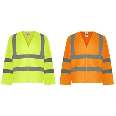 Image of Traega TWC03 High Visibility Hi Vis Viz Long Sleeve Safety Vest Waistcoat EN471 (XXL, Yellow)