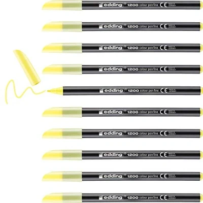 Image of edding 1200 colour pen fine honeydew melon 10 pens round tip 1 mm felt for drawing and writing school or mandala