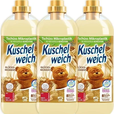 Image of Kuschelweich Fabric Softener Moment of Happiness 3x1L (101.44 oz) 114 Wash Loads Made in Germany