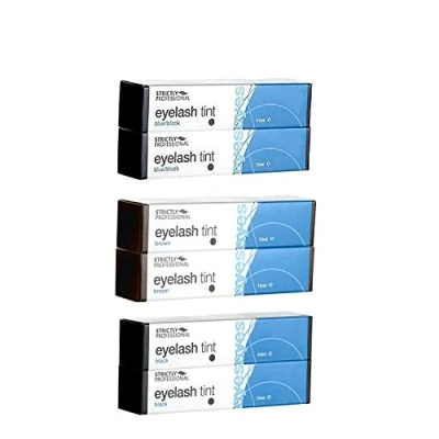 Image of Strictly Professional Eyelash Tint 2 x Black 2, Blue/Black &amp; Brown 15ml Each ( Pack of 6) only, no developer