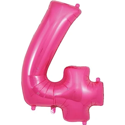 Image of Oaktree UK 34&quot; Pink Number 4 Foil Balloon