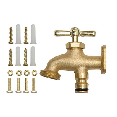 Image of HOMEKIT Brass Hose End Tap Outdoor Tap, Allotment Outside Anywhere for Convenient Water Access