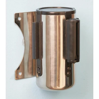Image of Obex Barriers Stainless Steel Blue Wall Mounted Belt Barrier