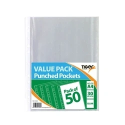 Image of A4 Punched Pockets 30 Micron (500 Pack) 301601