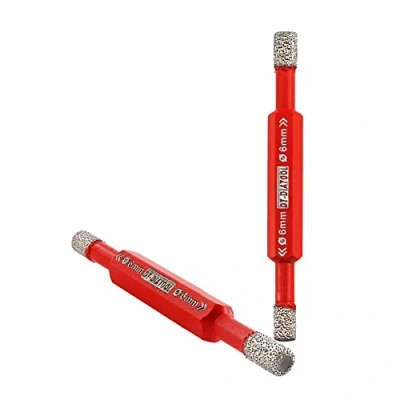 Image of Diamond Tile Drill Bit Set, DT DIATOOL Porcelain Hole Saw with Hex Shank Double Ended 6 6mm for Drilling Ceramic Marble Artificial Stone Granite 2pcs