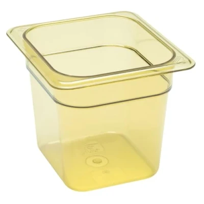 Image of Cambro 1/6 GN High Heat Food Pan, 6&quot; Deep, 6/PK, Amber, 66HP 150