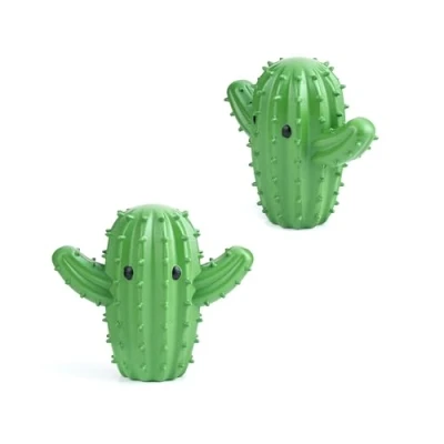 Image of Kikkerland Happy Cactus Plant Laundry Dryer Balls, Reusable Softener, Reduces Clothing Wrinkles and Saves Drying Time, Green, Set of 2