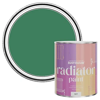 Image of Rust Oleum Green Heat Resistant Radiator Paint in Matt Finish Emerald 750ml (SHDRCT1137)