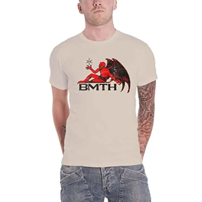 Image of Bring Me The Horizon T Shirt Devil Band Logo Official Mens Natural L