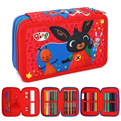 Image of Bing 3 Tier Large Pencil Case Multi Compartment School Supplies Stationery Colouring Pens Pencils Sets