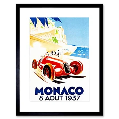 Image of Wee Blue Coo Ad Racing Car Monaco 1937 Grand Prix New Picture Framed Wall Art Print