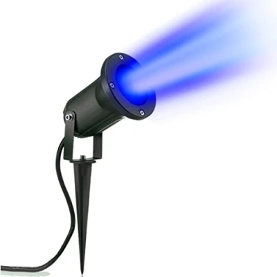 Image of Auraglow Deep Recessed Garden Spike Light GU10 Holder IP65 Outdoor Uplighter Blue Twin Pack