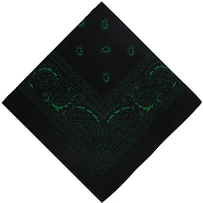 Image of Mens Ladies Classic Paisley Bandana/Bandanna Head Scarf/Bikers Urban Wear Black/Green
