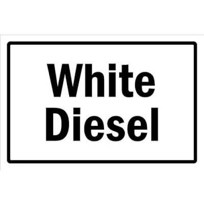 Image of White diesel, safety sign 1mm flexible Plastic (300mm x 200mm)