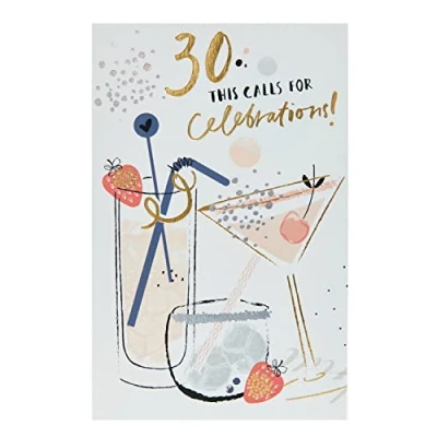 Image of UKGreetings 30th Birthday Celebration Cocktails Greetings Card