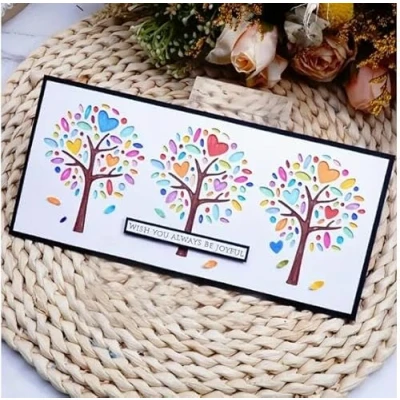 Image of Lush Tree Metal Die Cuts,Spring Heart Love Flower Frame Cutting Dies Cut Stencils DIY Scrapbooking Decorative Embossing Paper Card Making