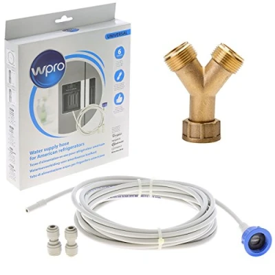 Image of Wpro Mains Water Supply Tube &amp; Fitting Kit For American Fridge Freezers
