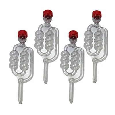 Image of Almost Off Grid 4 x Bubbler Airlocks for Homebrewing, Winemaking, Mead Making, Beer Cider Fermenting