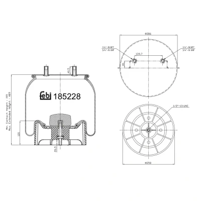Image of 2258P1576 Boot, air suspension FEBI BILSTEIN 185228 Rear Axle