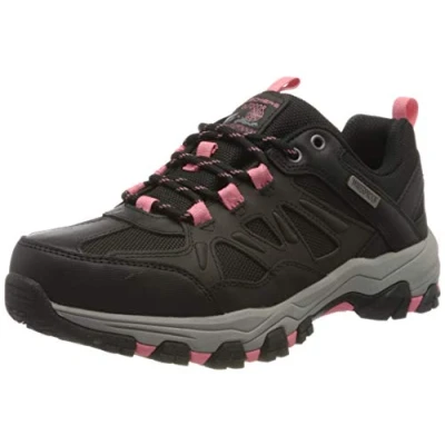 Image of Skechers SELMEN WEST HIGHLAND, Women&#039;s Low Top Trainers, Black (Black Leather/Textile/Coral Trim Bkcc), 5 UK (38 EU)