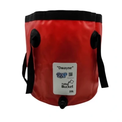 Image of PBP Folding Bucket 20L &quot;DWAYNE&quot; With Quick Hose Connector (Red)