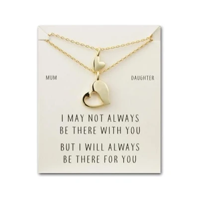 Image of Philip Jones Gold Plated Mother Daughter Piece of My Heart Necklace Set