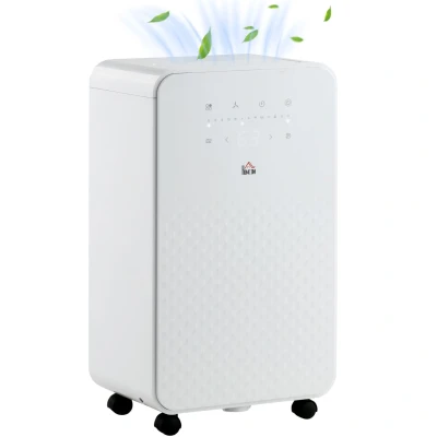 Image of HOMCOM 12L/Day 2000mL Portable Quiet Dehumidifier with Air Purifier Filter, 24H Timer, 5 Modes, Electric Moisture for Home Laundry Basement, White