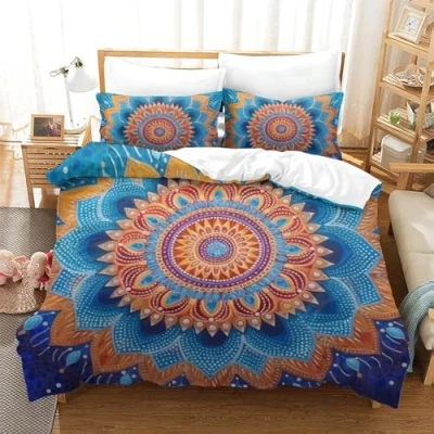 Image of NQHXLRUDC 3D Printed Flower Duvet Cover with Pillowcases Bedding Set Zipper 3pcs Soft Microfiber Quilt King（220x240cm）