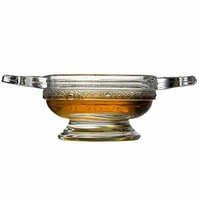 Image of Glass Quaich Bowl 9cm Traditional Scottish Highland Drinking