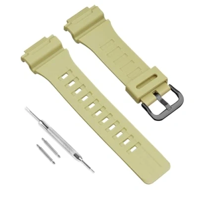Image of Waterproof Natural Resin Replacement Watch Band for Casio SGW 300H AE 1200 W 800H AQ S800W S810W (Beige 2)