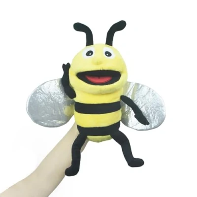 Image of lilizzhoumax Simulation Bee Hand Puppet Plush Toy, Stuffed insect Animal Cute Role Playing, Child Interactive Early Education Toys Home Decoration Toys, Gift for Kids