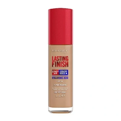Image of Rimmel Lasting Finish 35Hr Foundation 200 Soft Beige, Full Coverage, Hydrating, SPF20, Hyaluronic Acid, Vitamin E, 2% Niacinamide, All Day Wear, Vegan, Cruelty Free
