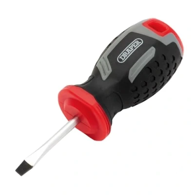 Image of Draper Slotted Soft Grip Screwdriver, SL4 x 38mm 13379 Magnetic Tip, CRV Blade