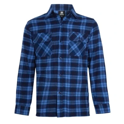 Image of Undercover Mens Check Shirt HT145 Blue Medium