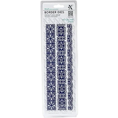 Image of Papermania docrafts Xcut border Dies Vintage Borders (3 pieces),Multi colour,0.1 x 3 28.2 cm