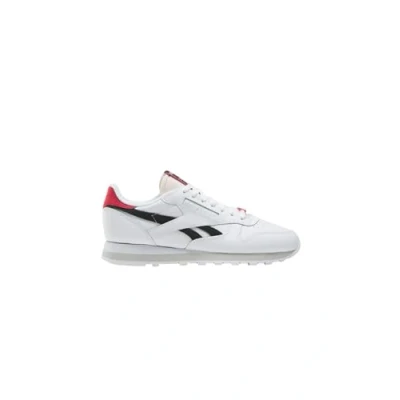 Image of Reebok Unisex Classic Leather Sneaker, Ftwwht Cblack Vectred, 4.5 UK