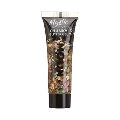 Image of Mystic Chunky Face &amp; Body Glitter Gel by Moon Chardonnay Cosmetic Festival Paint for Face, Body, Hair, Nails 12ml