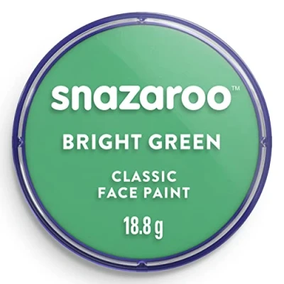 Image of Snazaroo Classic Face and Body Paint for Kids Adults, Bright Green Colour, Water Based, Easily Washable, Non Toxic, Makeup, Painting Parties, Ages 3+