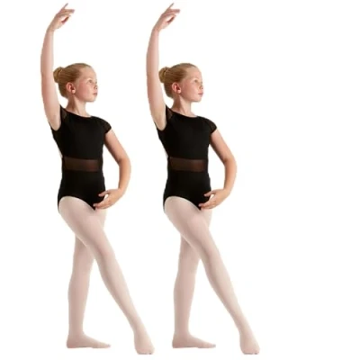 Image of 2 Pairs Dance Ballet Footed Tights (Age 9 11) (Light Suntan)