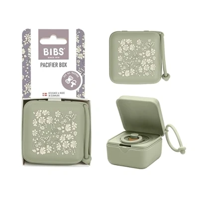 Image of BIBS Pacifier Case with Loop For storing and transporting dummies Holds 3 pacifiers 100% BPA Free Material Made in Denmark One Size Fits All Capel Sage