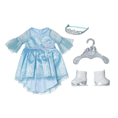 Image of BABY born Princess on Ice 836095 Dress with Matching Skates and Tiara for 43cm Dolls Suitable Children from 3 Years Old