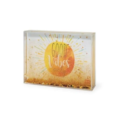 Image of Legami Table Frame, One Replaceable Photo Included, Yellow Glitter, 16x11 cm