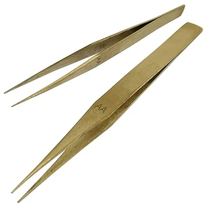 Image of AA BRASS tweezer : Non Magnetic Jewellery Watch Tool New (45)